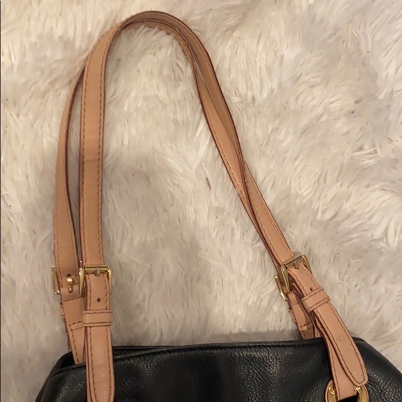 Michael Kors Black Purse with tan and gold accents - Picture 6 of 8